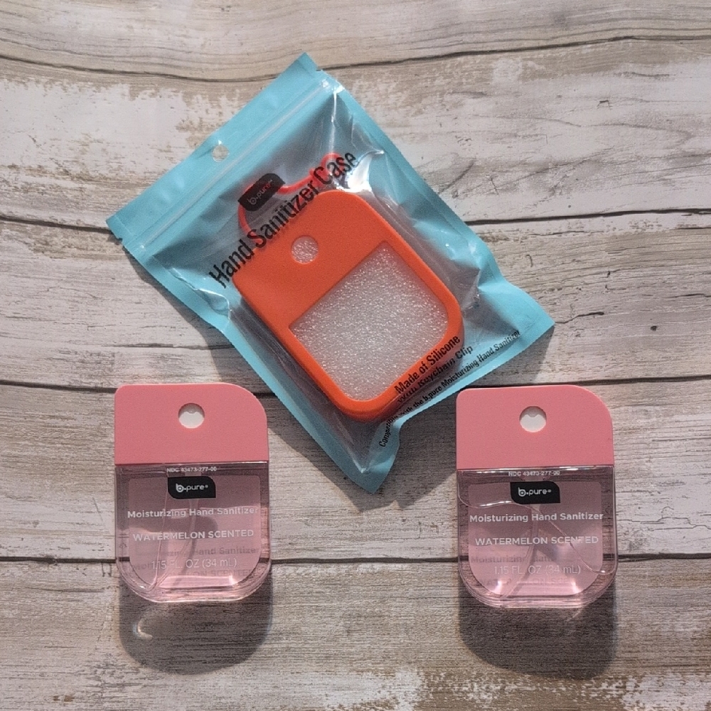 Bpure Orange Case with Pink Hand Sanitizer Set